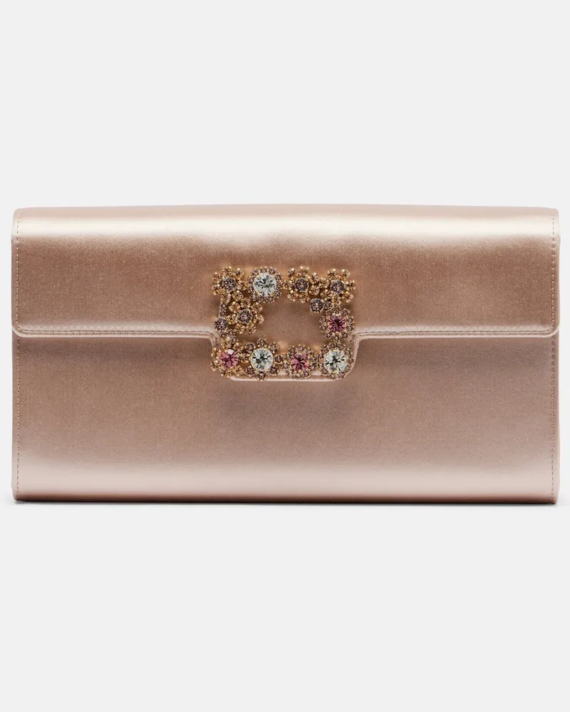 Roger Vivier Clutch Efflorescence in raso Rosa