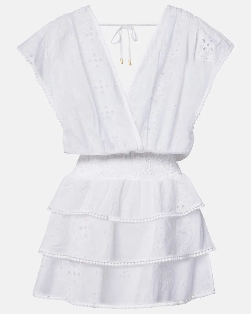 Melissa Odabash Abito corto Jess in cotone sangallo Bianco