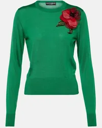 Dolce & Gabbana Pullover con ricamo Verde