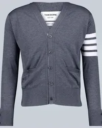 Thom Browne Cardigan 4-Bar in lana Grigio