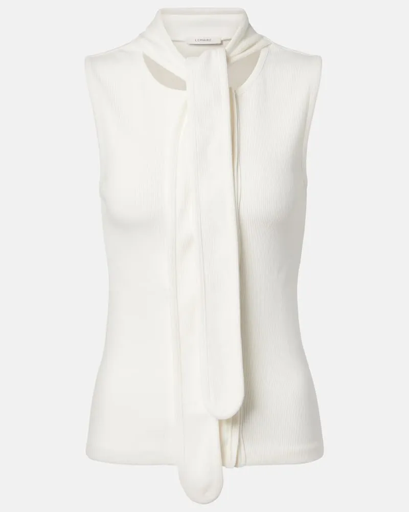 Christophe Lemaire Top in jersey di cotone e lino Bianco