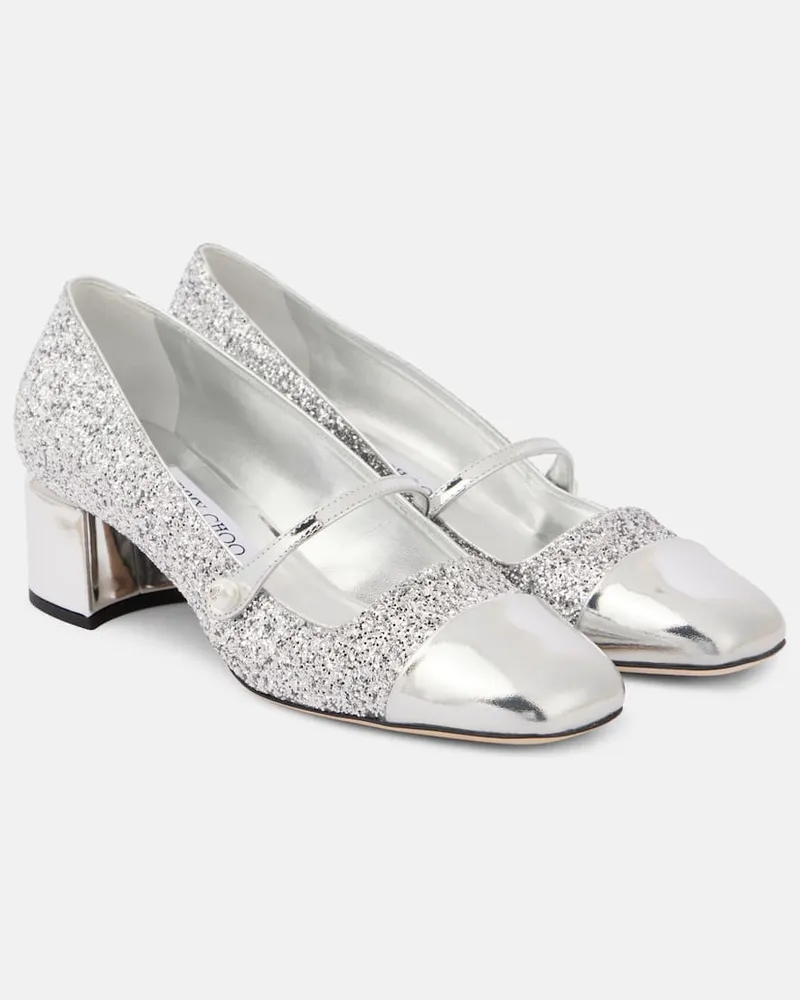 Jimmy Choo Pumps Elisa 45 con glitter Argento