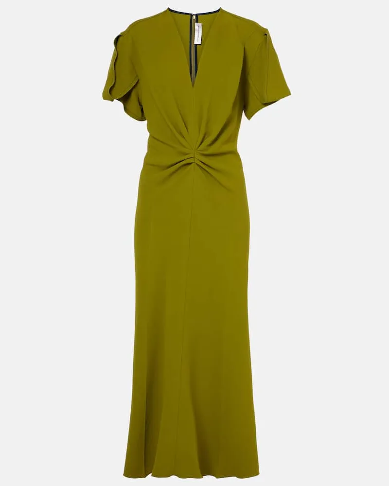 Victoria Beckham Abito midi con scollo a V Verde