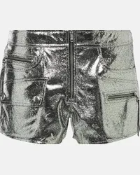 Isabel Marant Shorts Coria in pelle metallizzata Argento