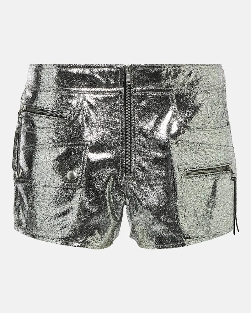 Isabel Marant Shorts Coria in pelle metallizzata Argento