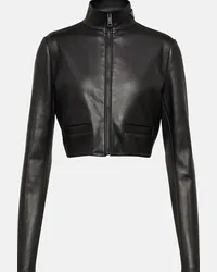 Prada Giacca in pelle cropped Nero