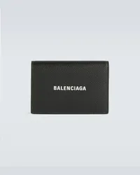 Balenciaga Portafoglio Cash in pelle fiore Nero