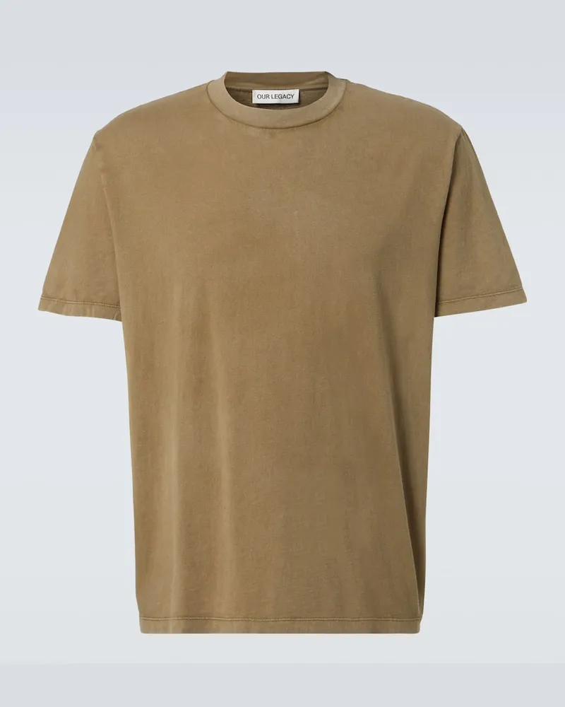 Our Legacy T-shirt Box in jersey di cotone Verde