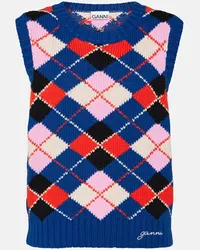 Ganni Gilet Argyle in cotone Multicolore