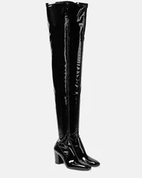 Saint Laurent Stivali cuissardes Betty in vinile Nero