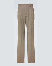 Saint Laurent Pantaloni a gamba larga in lana Grigio