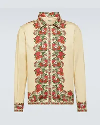 BODE Camicia Winter Bouquet in cotone Beige