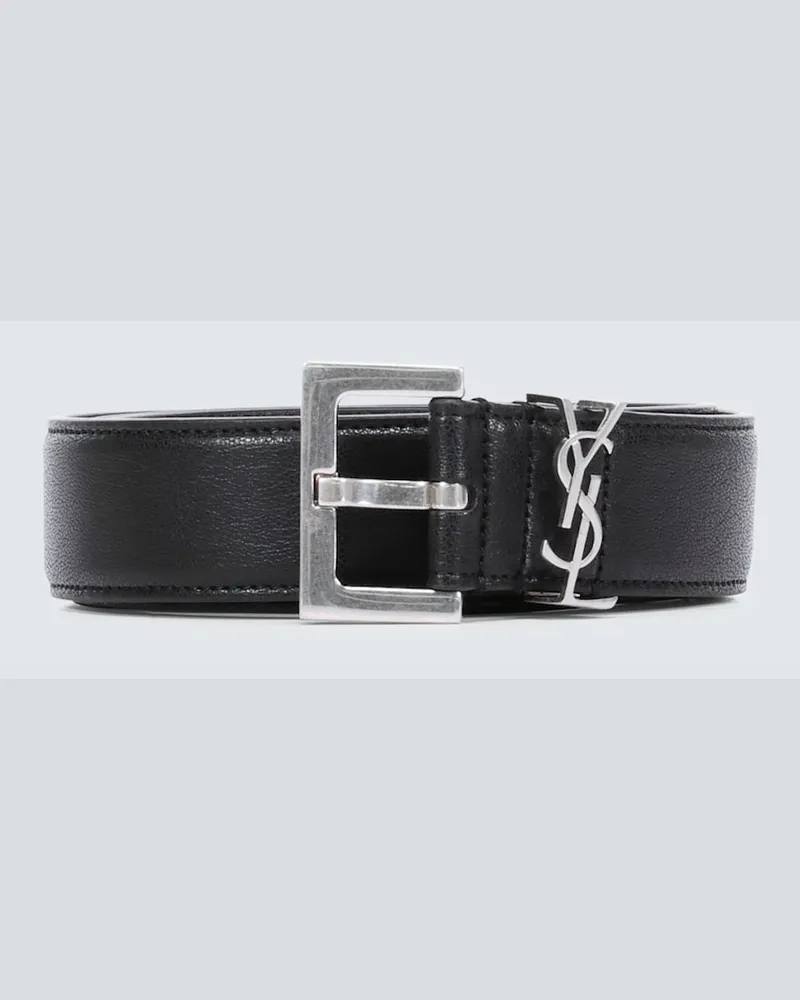 Saint Laurent Cintura in pelle Nero