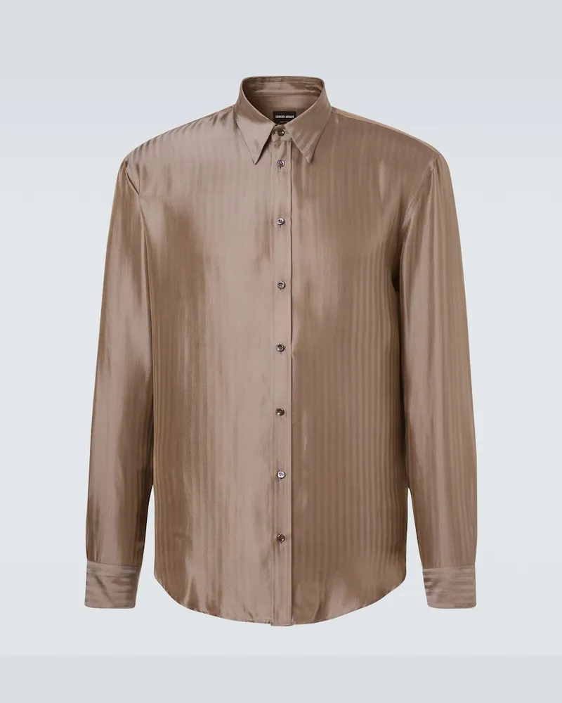 Giorgio Armani Camicia a righe Marrone
