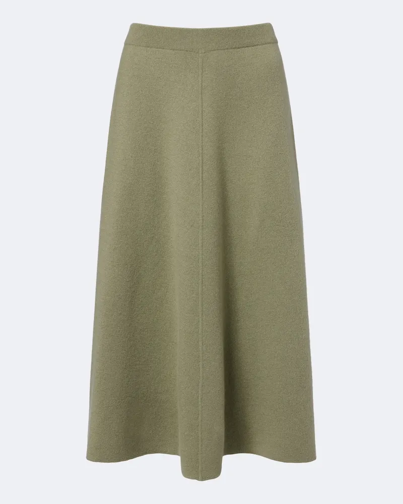 Jardin des Orangers Gonna midi in lana vergine e cashmere Verde