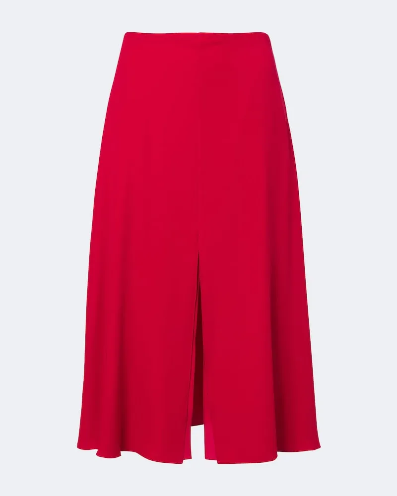 Valentino Garavani Gonna midi in georgette di seta Rosso