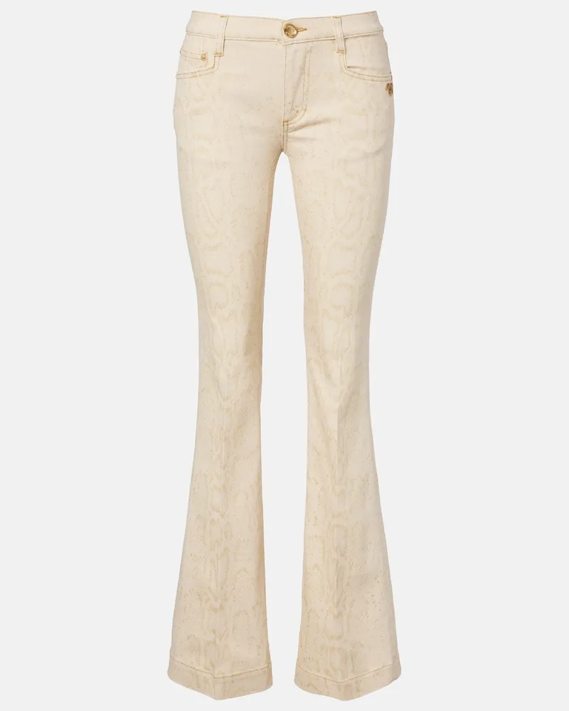 Roberto Cavalli Jeans flared con stampa serpente Oro