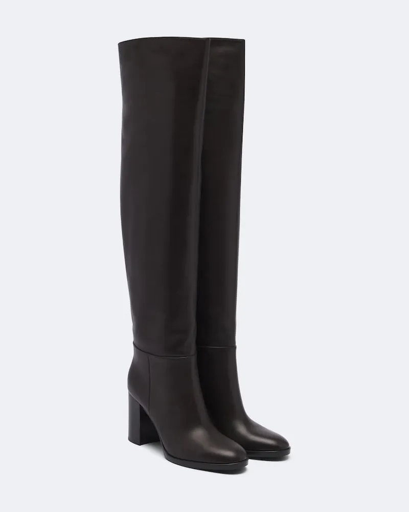 Gianvito Rossi Stivali cuissardes in pelle Marrone
