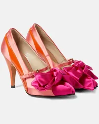 Maison Margiela Pumps Tabi Monster 110 in raso Arancione