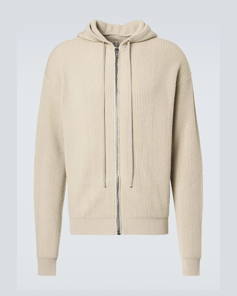 Rick Owens Felpa in maglia di lana vergine a coste Beige