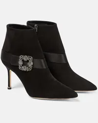 Manolo Blahnik Stivaletti Plinianu in suede Nero