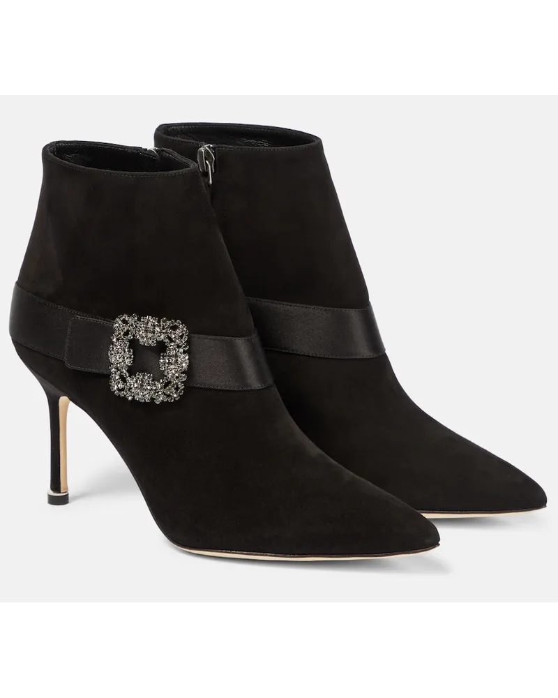 Manolo Blahnik Stivaletti Plinianu in suede Nero