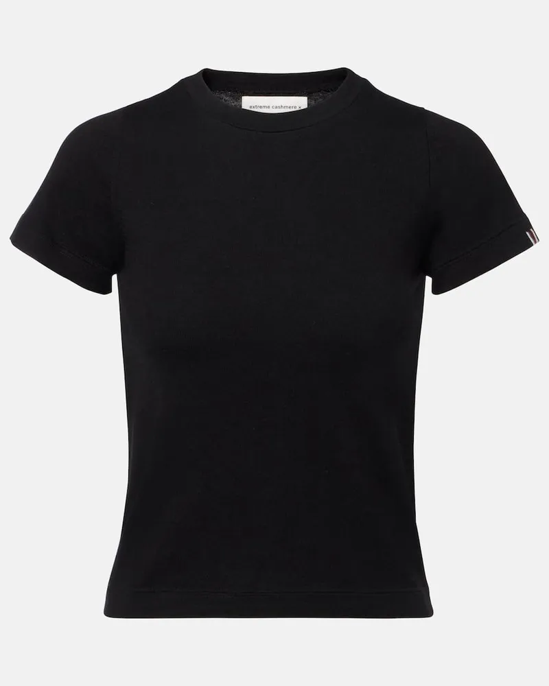 extreme cashmere T-shirt NÂ°257 America in cotone e cashmere Nero