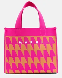 Marni Borsa Logo Small in canvas jacquard Multicolore