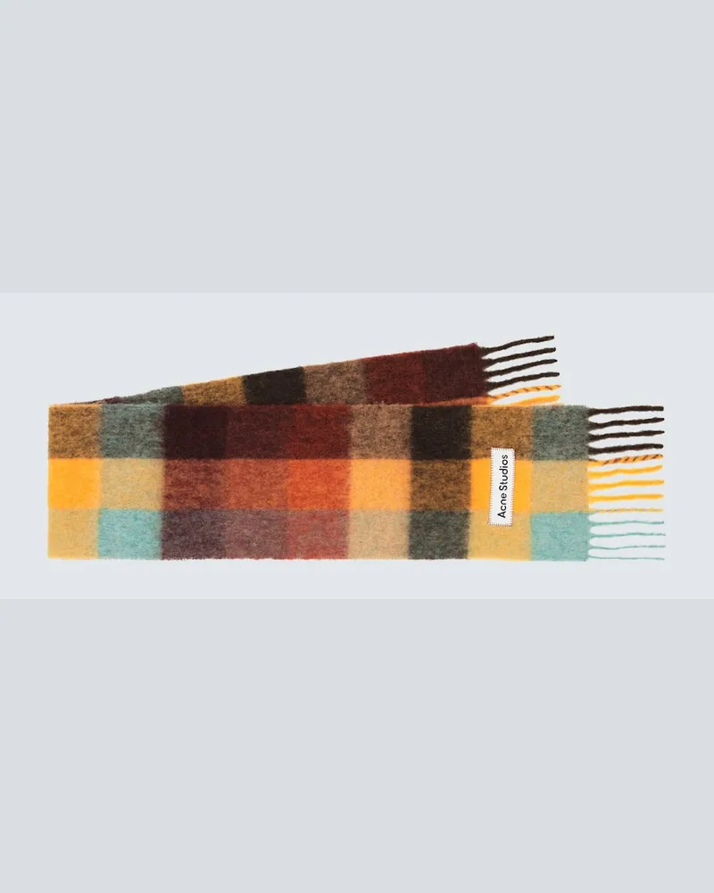 Acne Studios Sciarpa a quadri in misto alpaca Multicolore