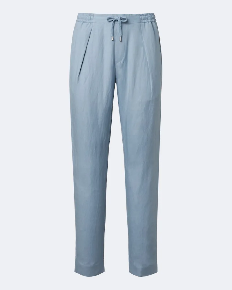 Ralph Lauren Pantaloni regular in seta e lino Blu