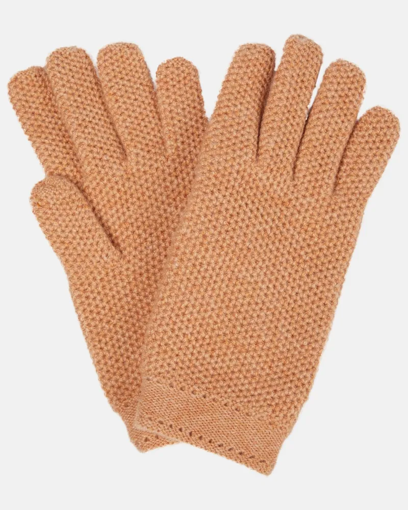 Loro Piana Guanti Crochet in cashmere Arancione