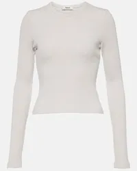 AGOLDE Top Alma in maglia di misto cotone Bianco