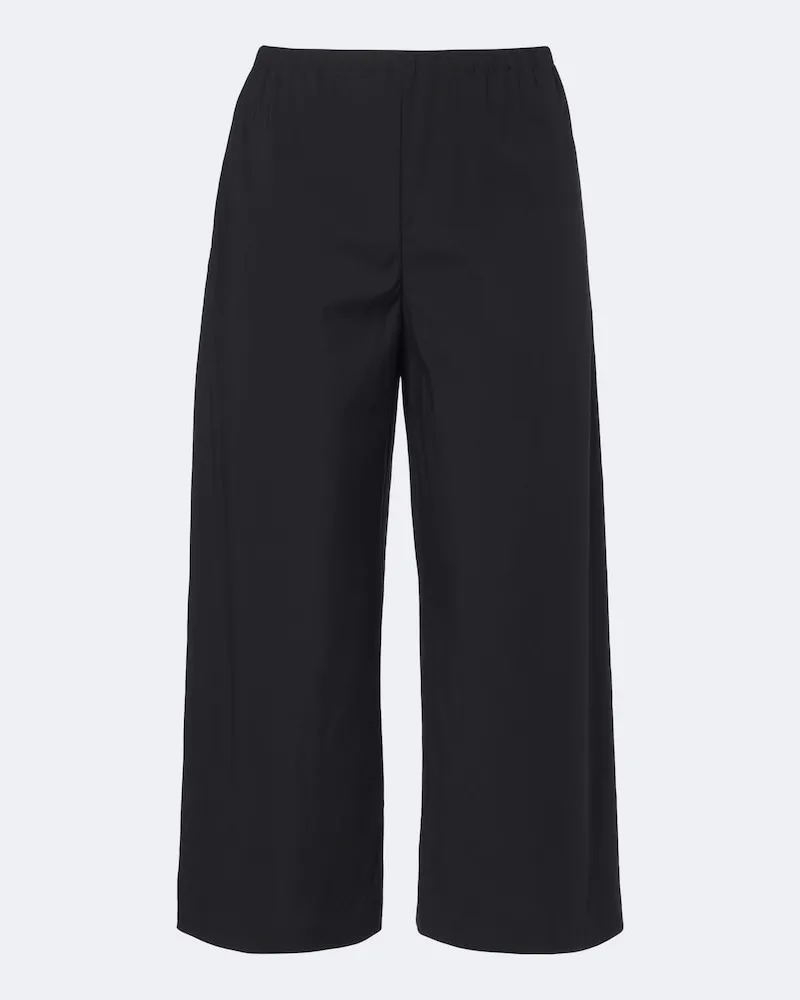 The Row Pantaloni Cosmo cropped a gamba larga in lana Nero
