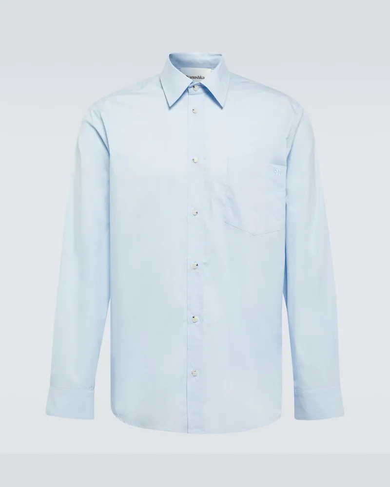 Nanushka Camicia Oxford Kaleb in cotone Blu