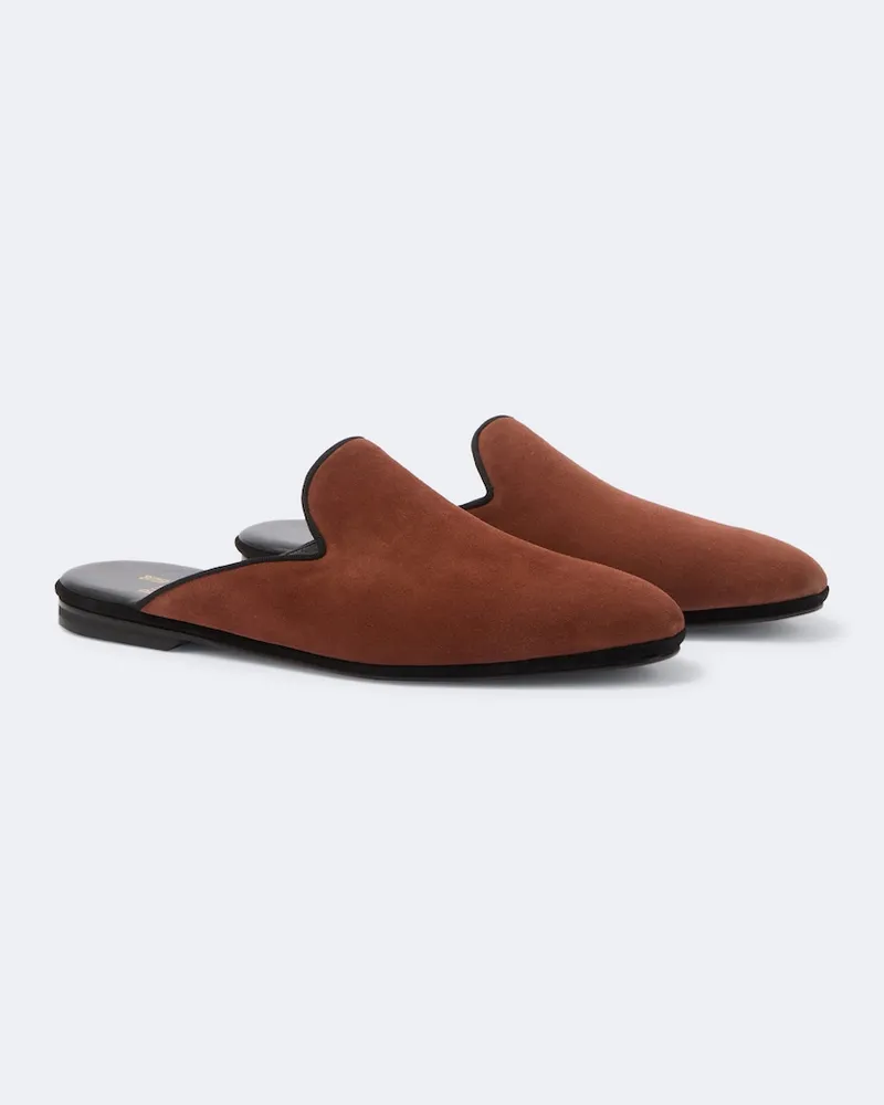 Rubinacci Slippers in suede Marrone