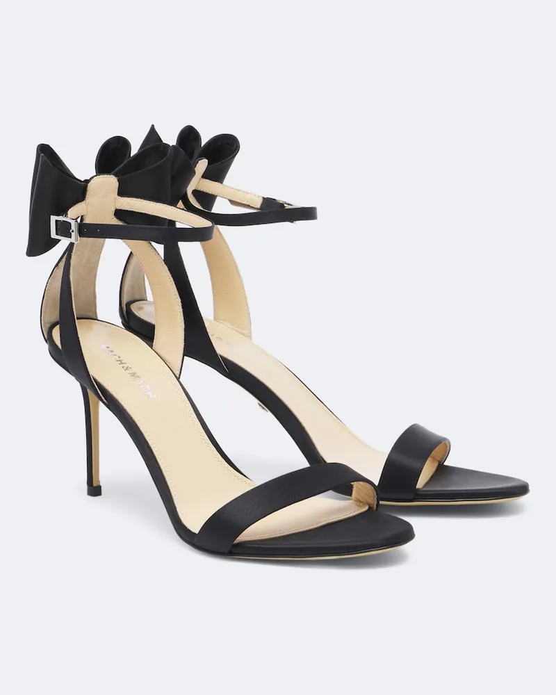 Mach & Mach Sandali Le Cadeau in satin con fiocco Nero