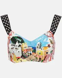 Dolce & Gabbana Top bralette Capri in cotone con stampa Multicolore