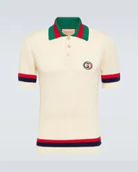 Gucci Polo Web Stripe in cotone Beige