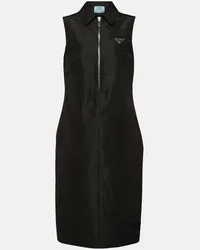 Prada Abito midi in misto seta Nero