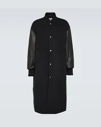 Jil Sander Cappotto in cashmere e pelle Nero