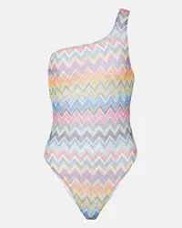 Missoni Costume intero monospalla a zig-zag Multicolore