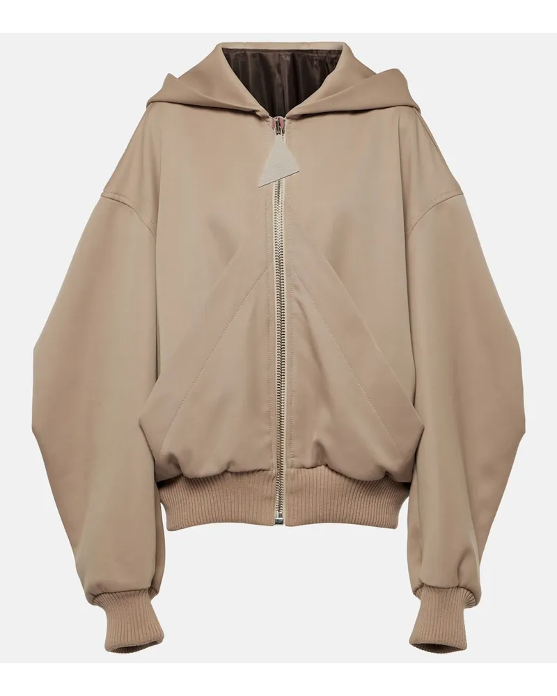 ATTICO Bomber in gabardine di lana Beige