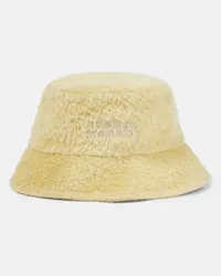 Isabel Marant Cappello da pescatore Denji in lana con ricamo Beige