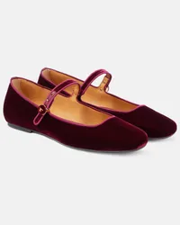 TOD'S Ballerine Mary Jane in velluto Rosso