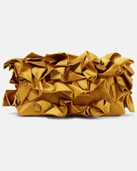 Dries van Noten Clutch in raso di seta Giallo