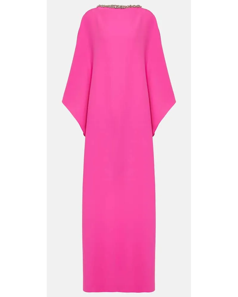 Safiyaa Abito lungo Amarella in crÃªpe con cristalli Rosa