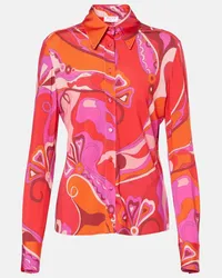 Emilio Pucci Camicia Orchidee in raso di jersey Multicolore