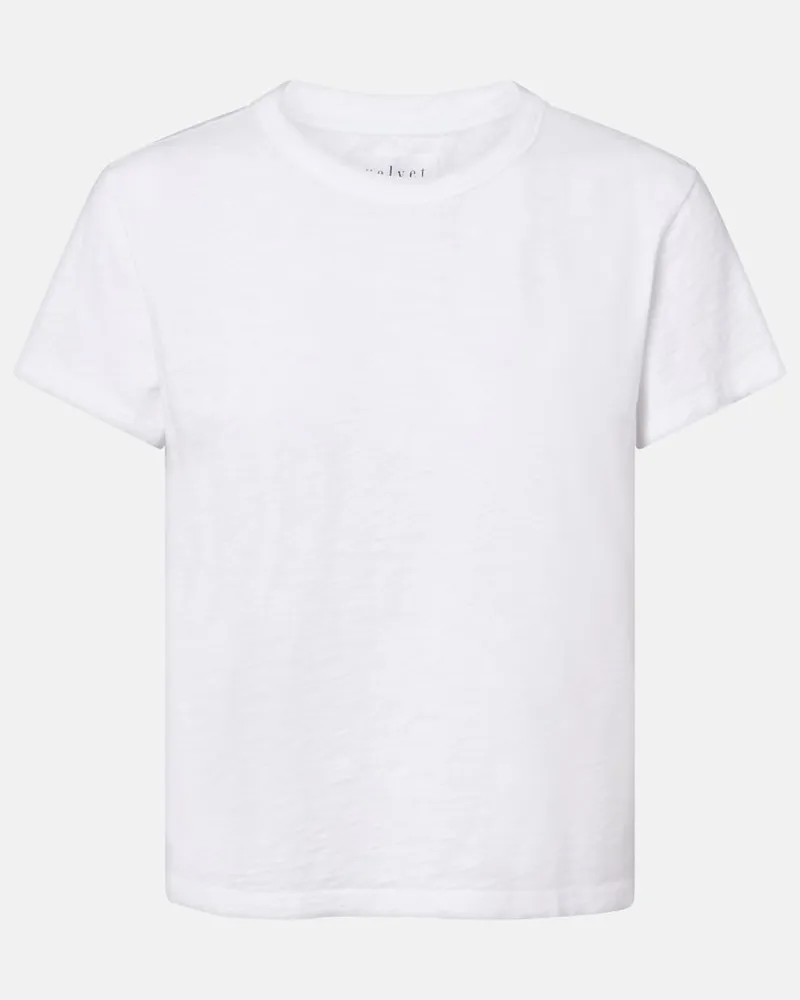 Velvet T-shirt Marika in jersey di cotone Bianco