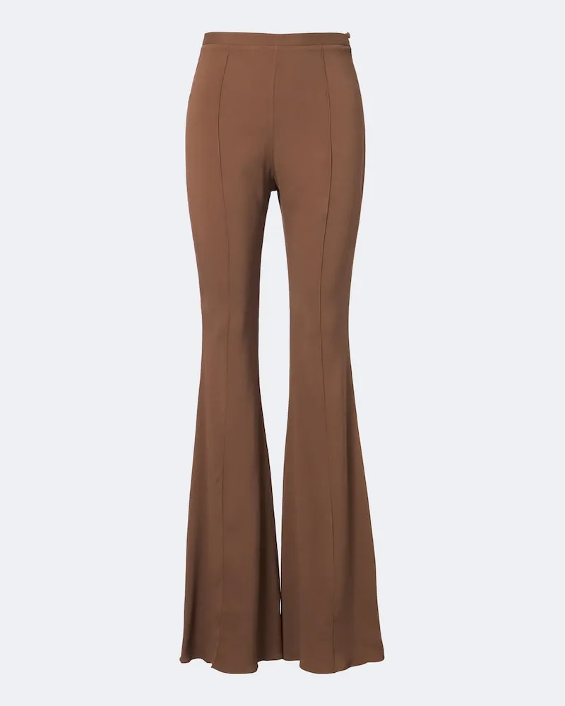 Taller Marmo Pantaloni Mae flared a vita alta Marrone