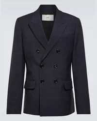 AMI Paris Blazer doppiopetto in lana vergine Blu